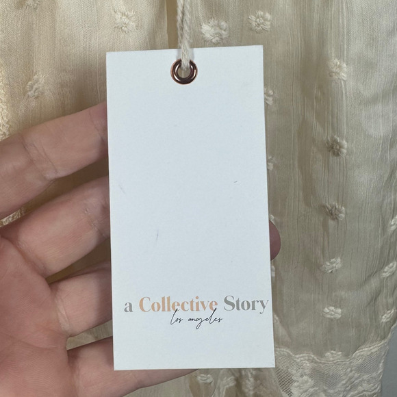 A Collective Story Dress Women M NWT Cream Midi Cream Lace #AD0181-FJA Cottage - Picture 13 of 15